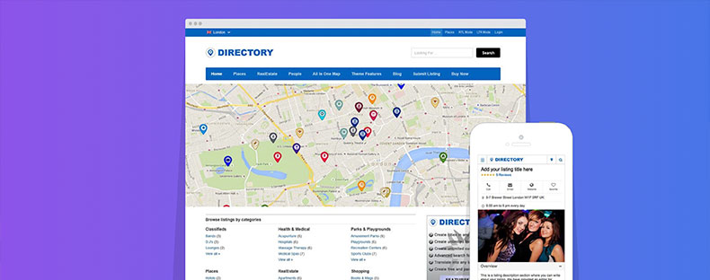 Templatic mobile directory theme