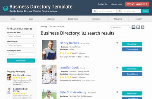 Free Business Directory Template