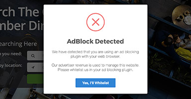 AdBlock Detector Notification Mode