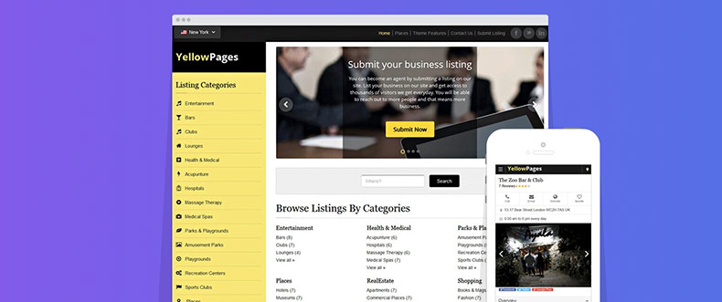 Templatic YellowPages Theme Review