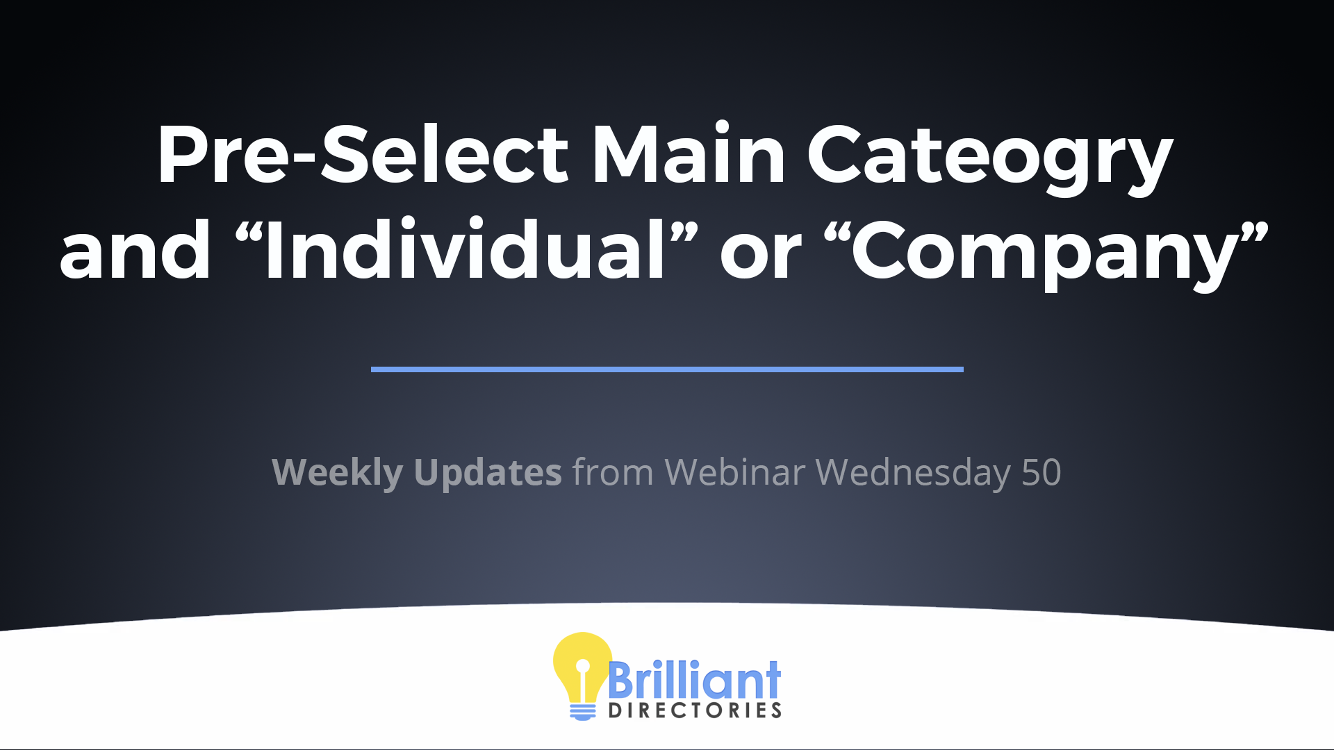 How to Pre-Select Categories & “Individual” vs. “Company” Profile When Members Sign Up