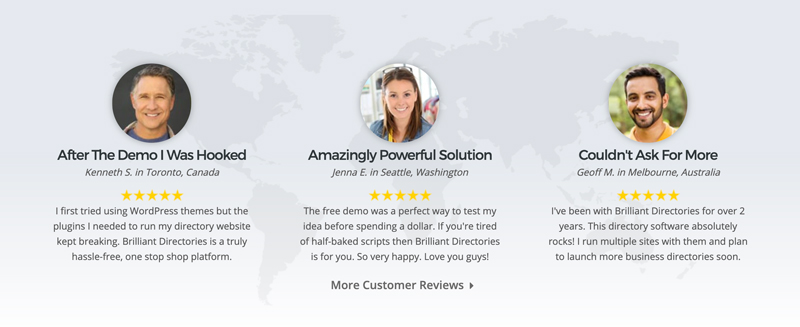 Example Website Testimonials social proof examples