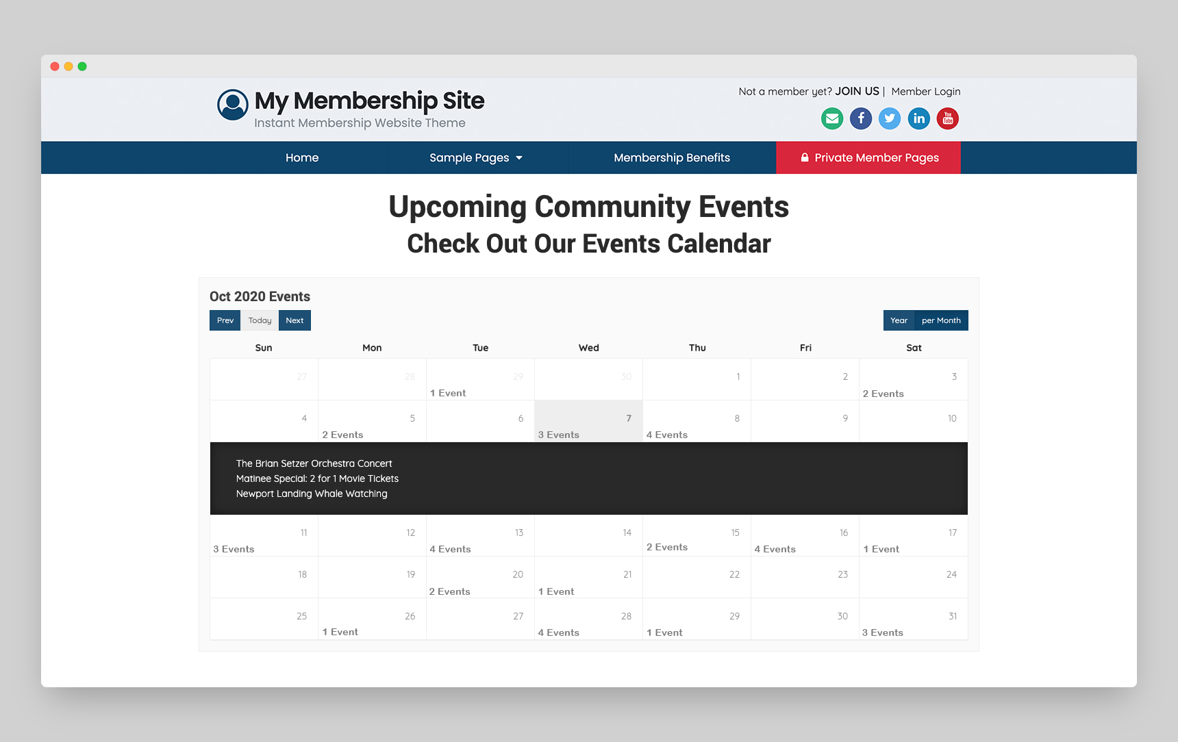 simple events calendar