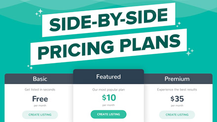Side-By-Side Pricing Plans - Website Directory Theme