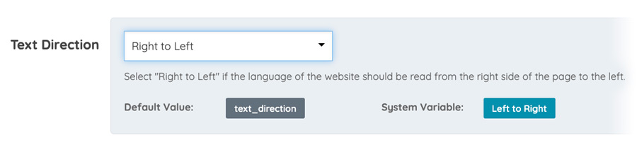 Text Direction Advanced Setting