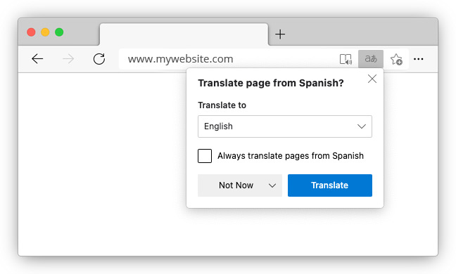 Web Browser's Built-In Translate Tool