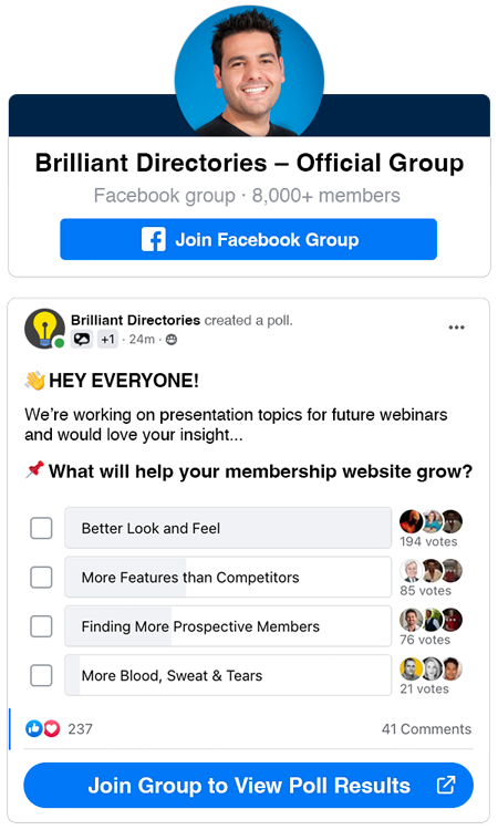 Brilliant Directories Facebook Group